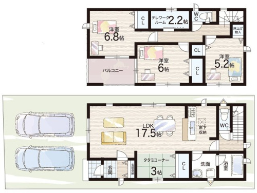 明石市二見町西二見　第23期　新築一戸建ての間取り