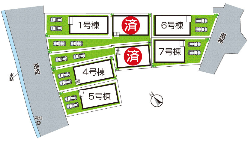 明石市二見町西二見　第23期　新築一戸建ての区画図|全７区画