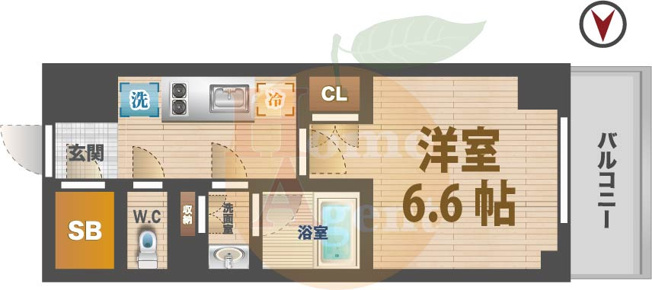 【間取り】 | ブリリアンクラス高円寺 | 1Kのお部屋です。