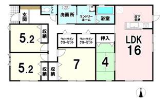 【間取り】 | 【20万円ｷｬｯｼｭﾊﾞｯｸ対象物件】リーブルガーデン田原本町黒田4期 全5棟 3号棟