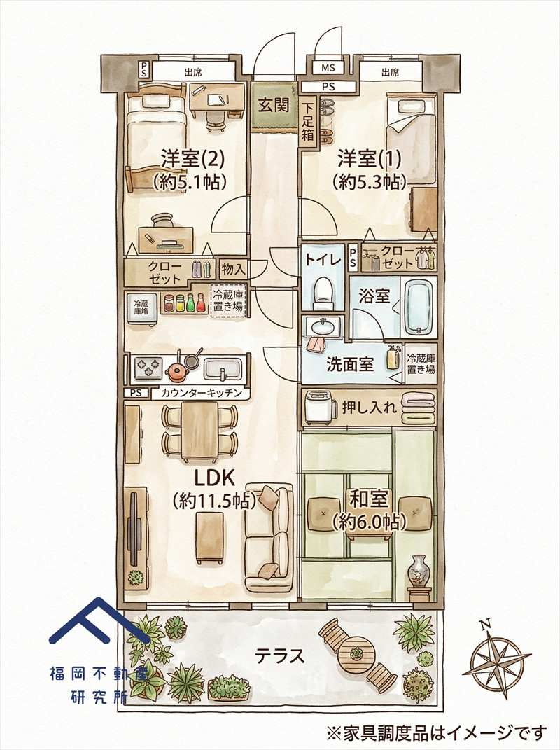 JGMヴェルデ那珂川壱番館の間取り