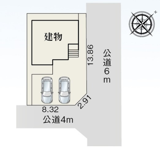 藤枝市時ケ谷　新築戸建の区画図