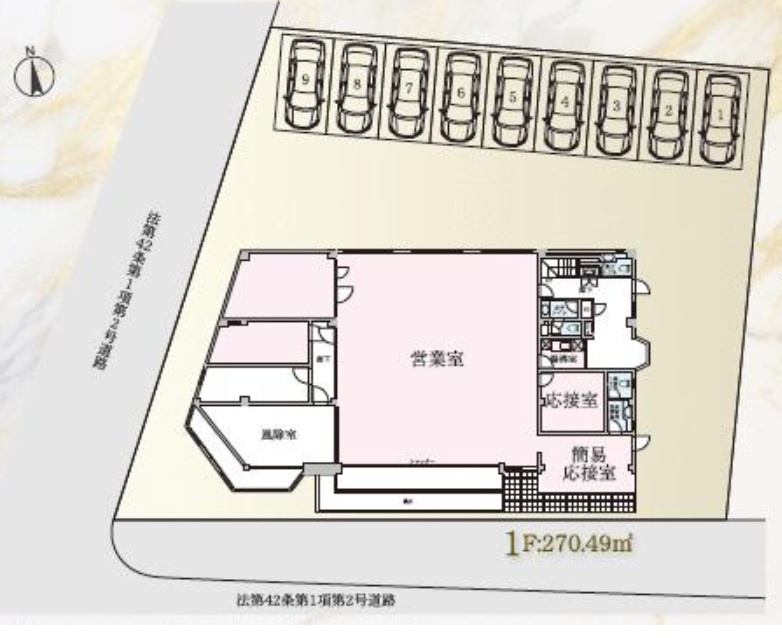 越谷市千間台東２丁目の店舗事務所の間取り