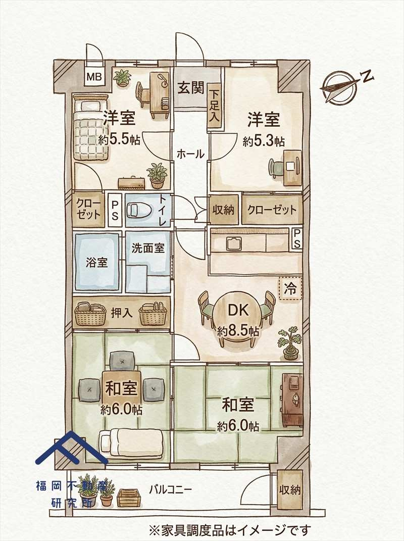 エバーライフ箱崎第２の間取り