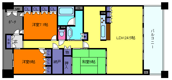 摩耶シーサイドプレイスイースト5番館の間取り