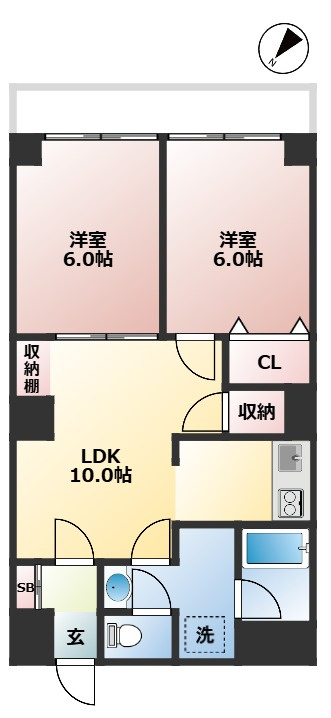 メゾンエル桜新町　ペット相談　陽当たり良好　高層階の間取り