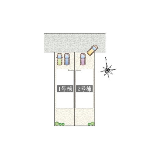 半田市花園町5丁目　2号棟の区画図