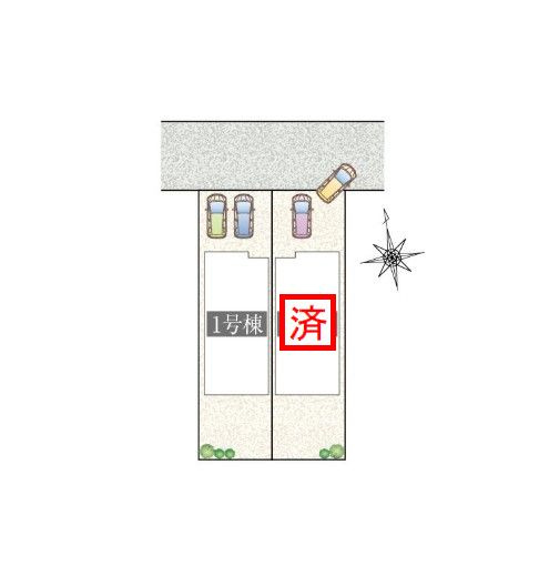 半田市花園町5丁目　1号棟の区画図