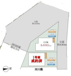 箕面市粟生間谷東１丁目　新築戸建の区画図