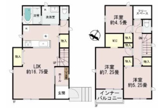【間取り】 | 与那原町与那原（全4棟）A号棟 | A号棟　