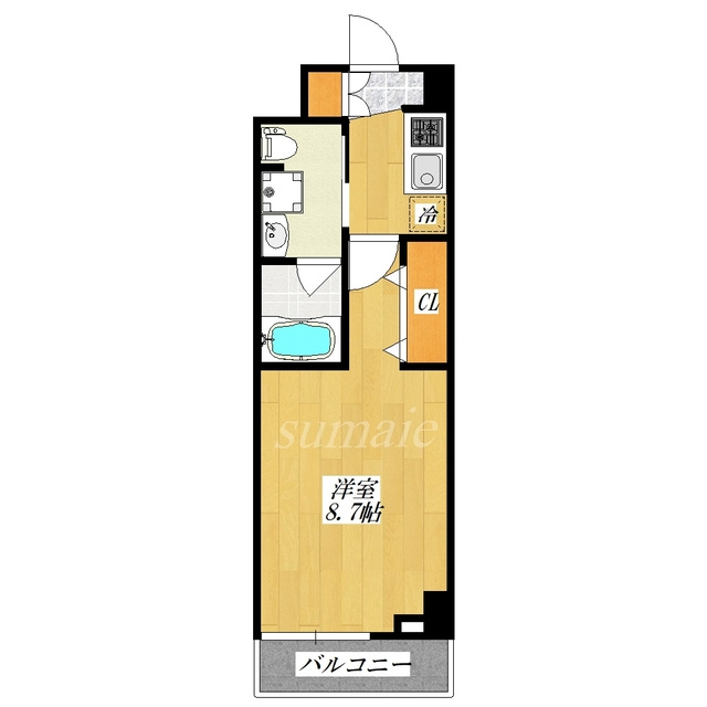 パティーナ十条DUOの間取り|広めの居室７帖超えです。