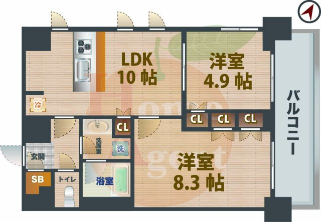【間取り】 | 常盤レジデンシア荻窪 | 2LDKのお部屋です。