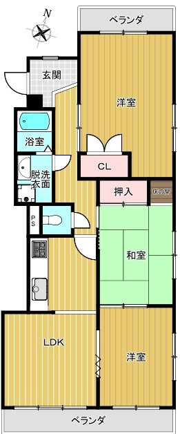 エスポワール上重原　Ｂ棟の間取り