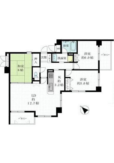 【間取り】 | ベルグラン府中浜田