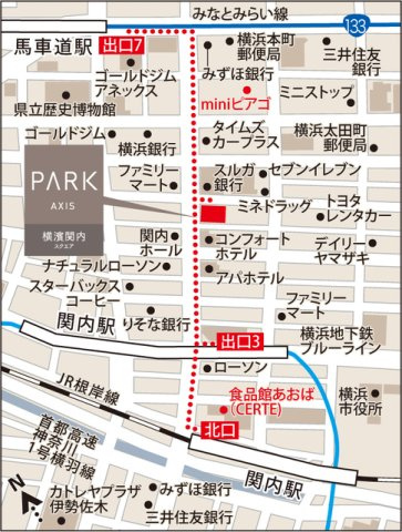 パークアクシス横濱関内ＳＱＵＡＲＥの地図