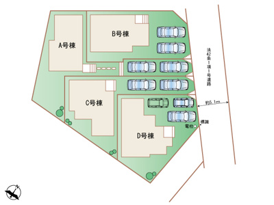 【区画図】 | 与那原町与那原（全4棟）B号棟 | B号棟　