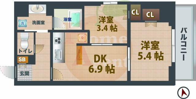 【間取り】 | ブランシエスタ荻窪 | 2DKのお部屋です。