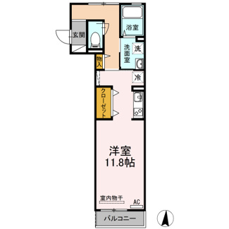 【間取り】 | Ｄ-room船町 | 1Room