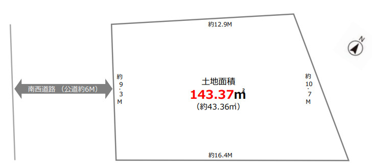 上用賀１　土地の区画図
