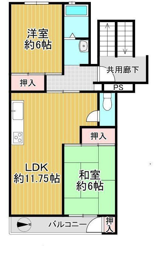 武庫川ハイツの間取り