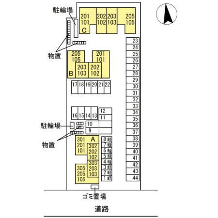ノーブル スクエアAの区画図