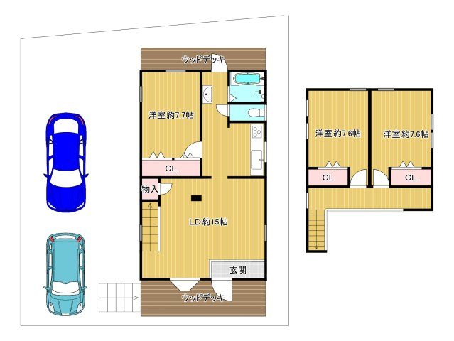 兵庫県神崎郡市川町　中古戸建の間取り
