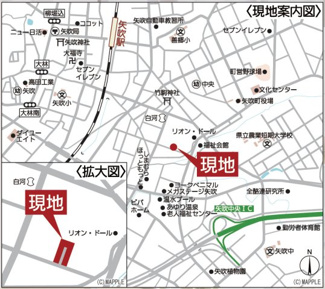 【地図】 | 善郷小学校・矢吹中学校区　GRADLE GAEDEN 　矢吹町一本木　第６　全７棟　３号棟 | 【案内図】矢吹町一本木エリアに全７区画(^^)/　矢吹駅近物件！　商業施設、コンビニ、スーパーなどが近くにありますので便利です♪