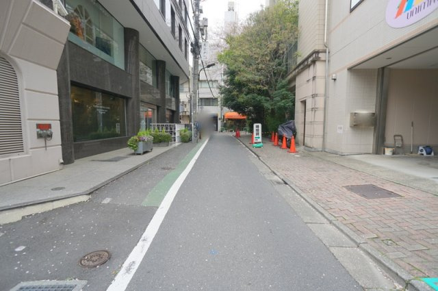 南青山２　土地の前面道路含む現地写真|北側道路　間口約1.1m