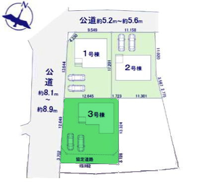 【区画図】 | テラシエ高崎市乗附町1期ー③ | カースペースは並列2台駐車可能！