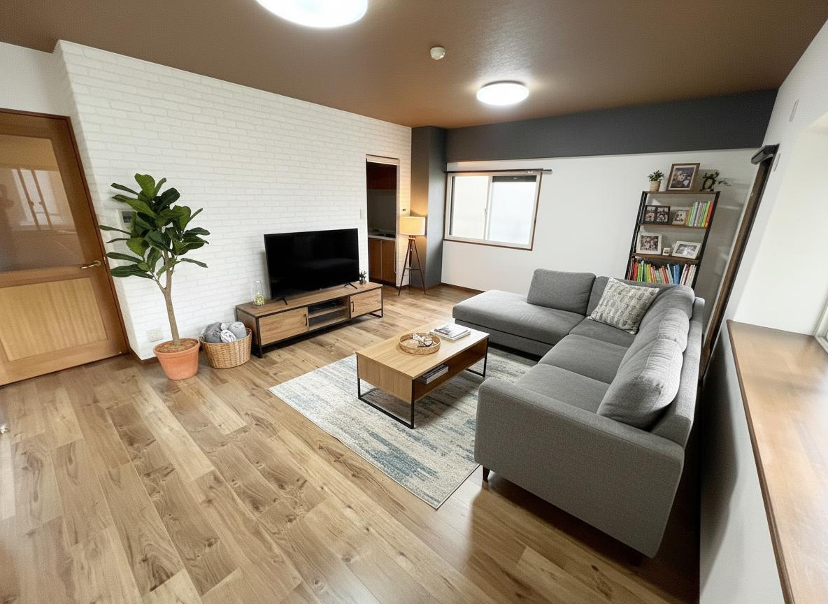 サーパスシティ所沢の居間・リビング|リビングの写真となります。家具はCGによる配置となっております。