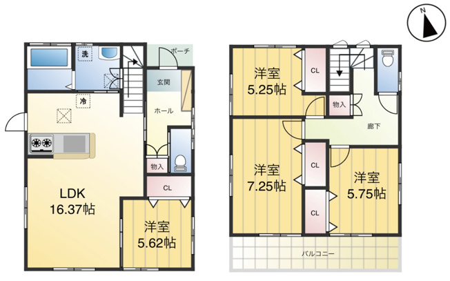【間取り】 | 桶川市上日出谷南1丁目　中古戸建　