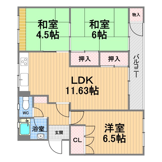 鈴谷住宅3号棟の間取り