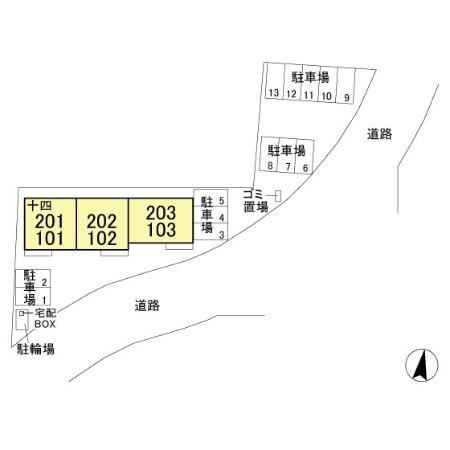 大黒屋　十四番館の区画図