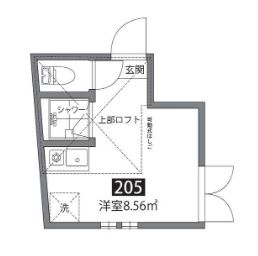 レジデンス池袋の間取り|ロフト付きのワンルームタイプのお部屋☆