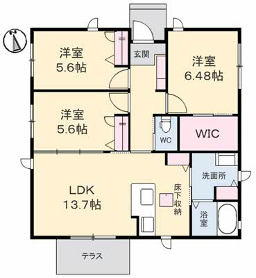 シャーメゾン山王田　Ｊ棟の間取り