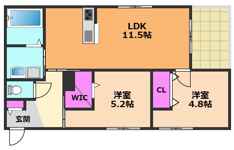 Grand・Cru芥川（グランクリュウ）の間取り