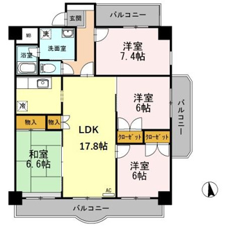 【間取り】 | エザンス木之庄Ⅱ | 4LDK