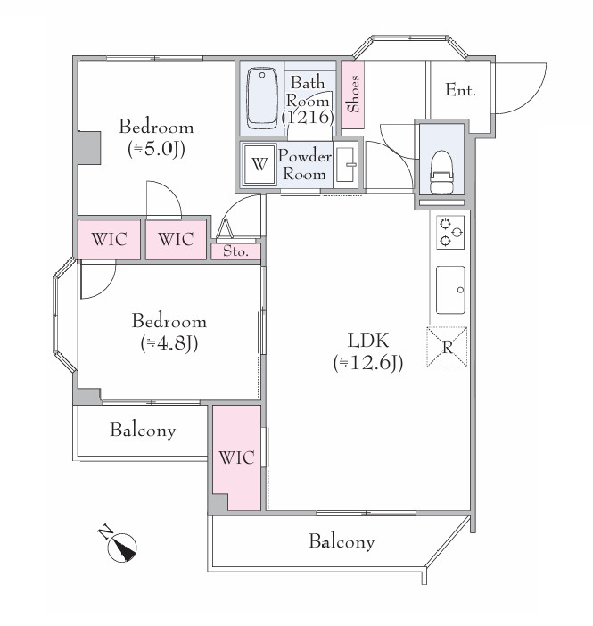 モテ部屋認定！モノは試しに室内入ってみて！失礼ながら外観からは想像できない世界が広がるこのお部屋！上星川駅まで徒歩２分。バルコニーからは感覚10ｍ先にある『上星川ダイカンプラザ』リノベーションの間取り