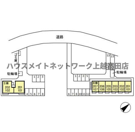 タウンコートくろい駅東 Ⅱの区画図|配置図
