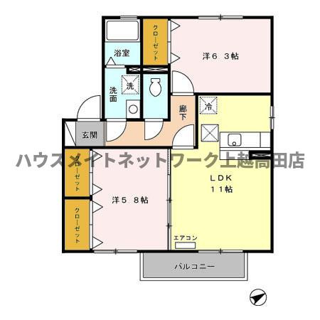 タウンコートくろい駅東 Ⅱの間取り|間取図
