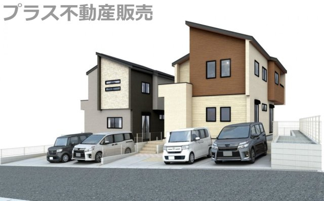 【外観】 | 糟屋郡志免町桜丘1丁目　1号棟（全2棟）【仲介手数料無料・0円】 | 現地写真。プラス不動産販売なら、現場の全ての棟をまとめてご見学頂けます。