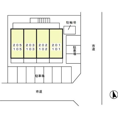 メゾングランデスの駐車場