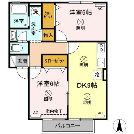 ベルデュール　A棟の間取り
