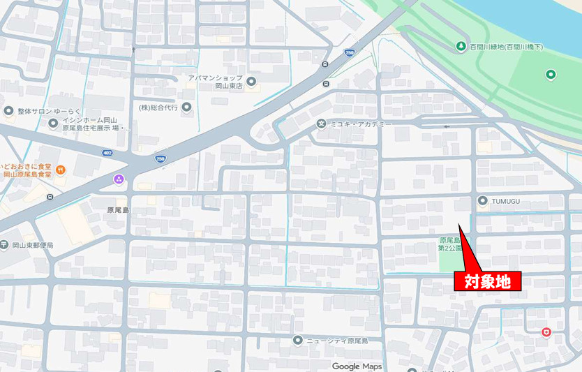 岡山市中区原尾島の地図