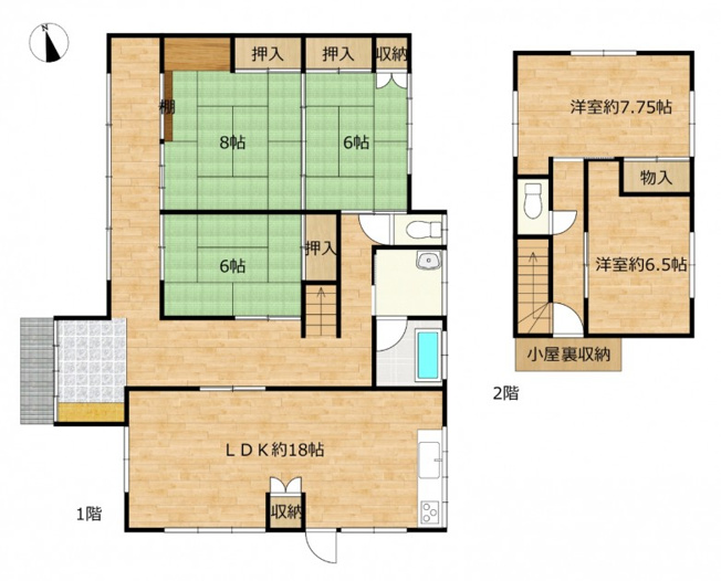 【間取り】 | 富士市原田　中古戸建て　全1棟