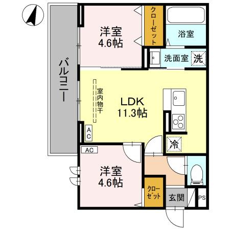 さいたま市浦和区針ヶ谷１丁目のアパートの間取り