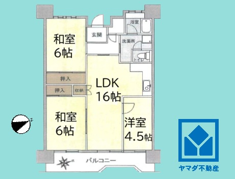 武庫川あおぞらのまち26号棟の間取り|3LDK、専有面積75.68平米、バルコニー面積11.46平米、15階建て4階部分。耐震性・耐火性に優れたSRC造です。