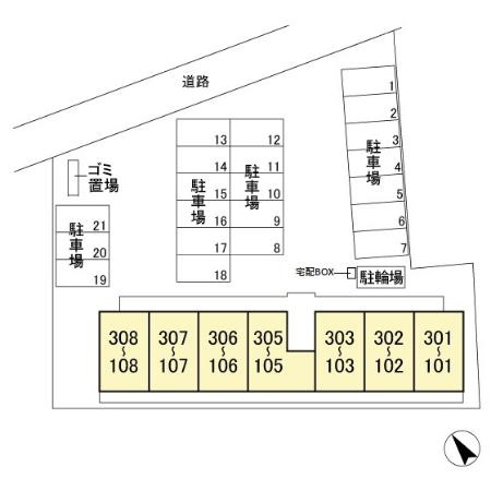シンシア千波　Ｃの区画図