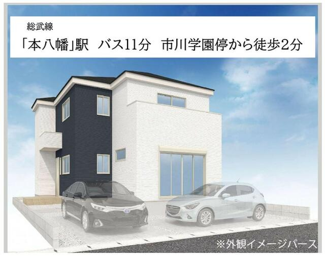 市川市東菅野　新築　室内完成しましたの外観パース