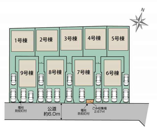 ブルーミングガーデン　松戸市小金原５丁目９棟／１期４号棟の区画図|松戸市小金原5丁目9棟　区画図